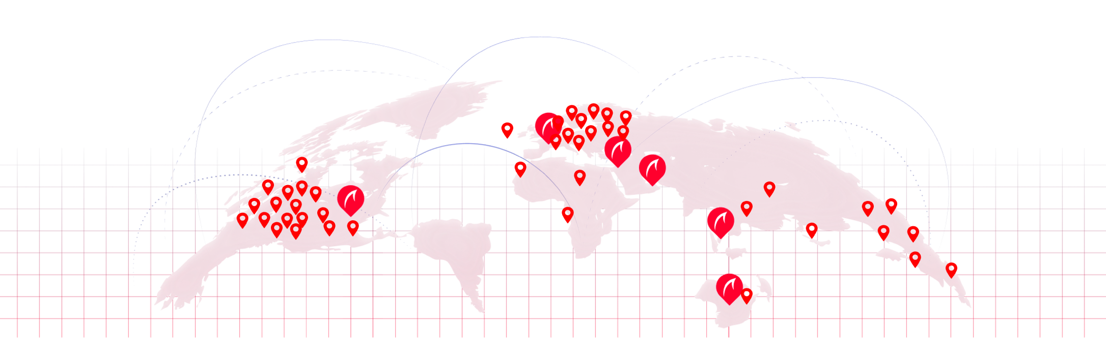 Map of markets that Waterfall operates in, sells OT security products, and offers local support within.